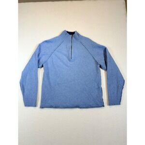Brookmore Women's Blue 1/4 Zip Up Cashmere Sweater Pullover Size L